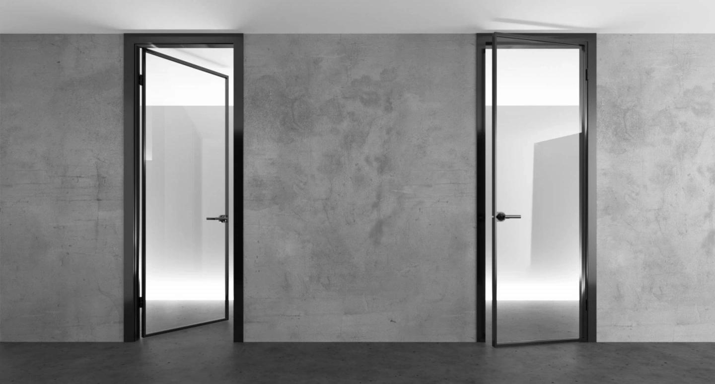 Распашные стеклянные двери